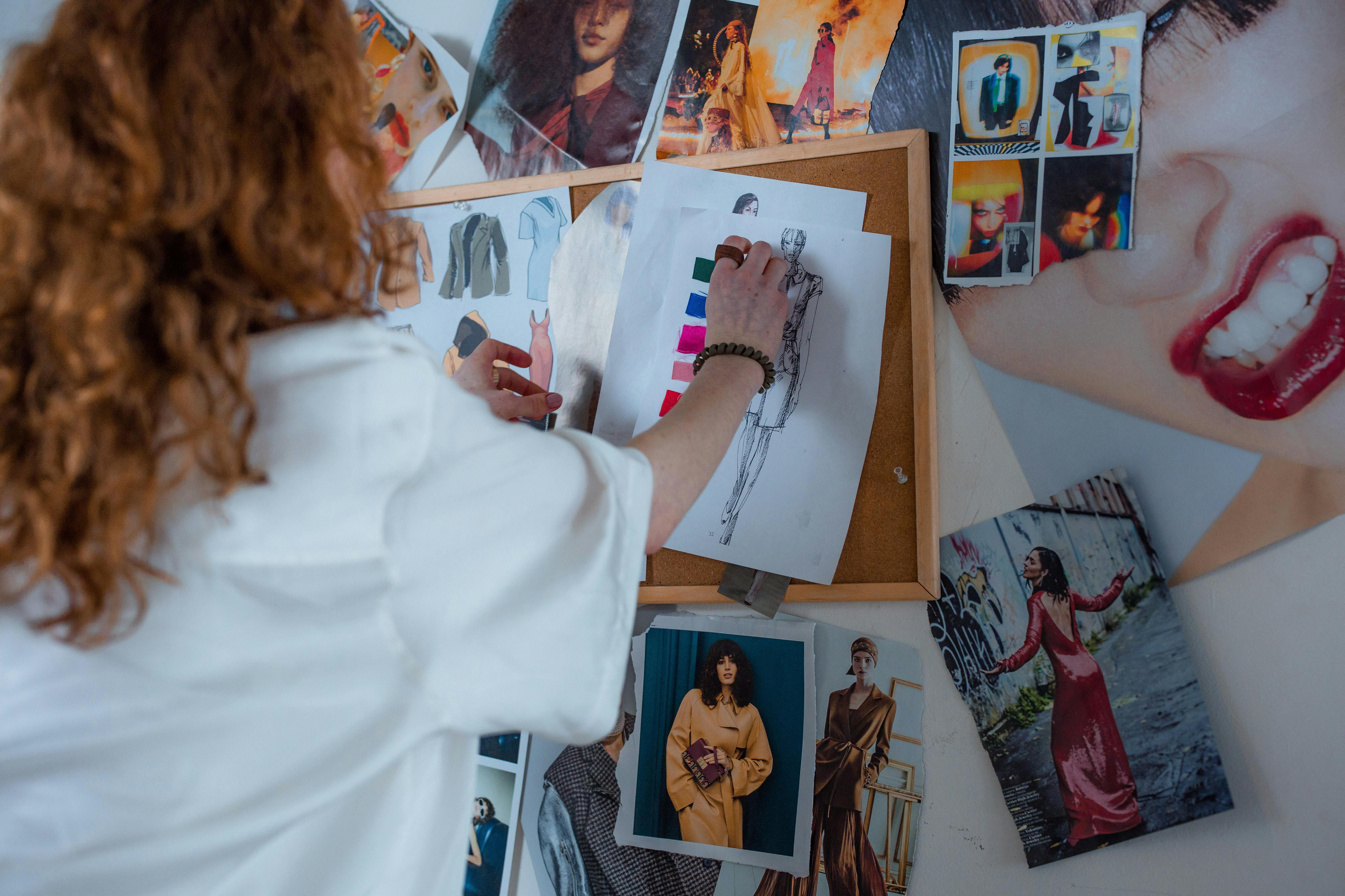 Woman creating mood board 